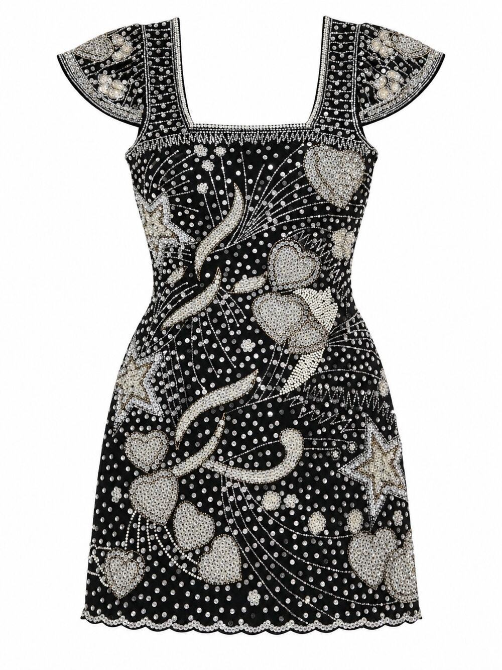 Love Shack Fancy Davis Embellished Sequin Beaded Mini Dress XS